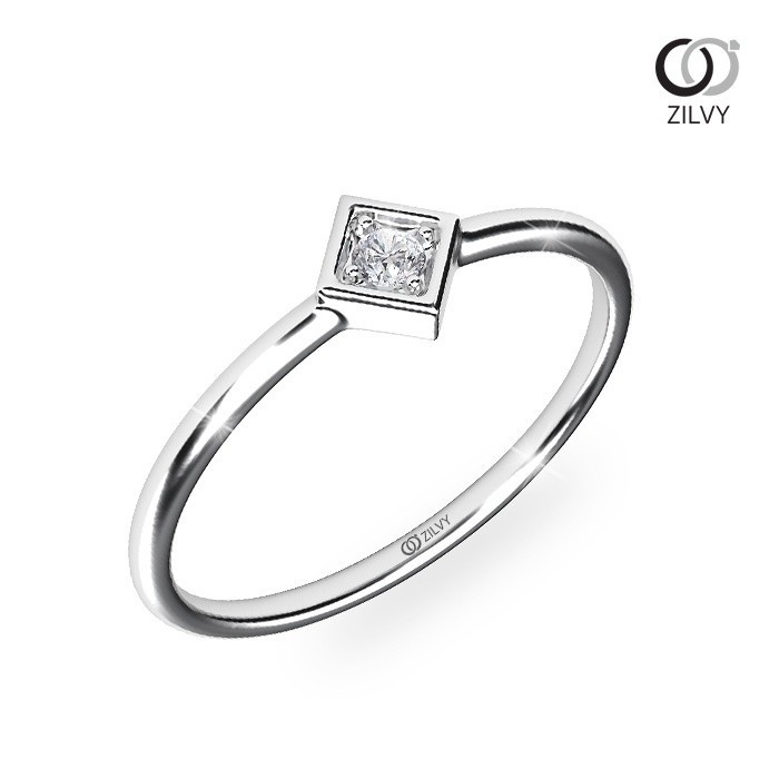Zilvy Minimal Ring - แหวนหญิงเพชรน้ำร้อย 0.03 กะรัต (GR810)