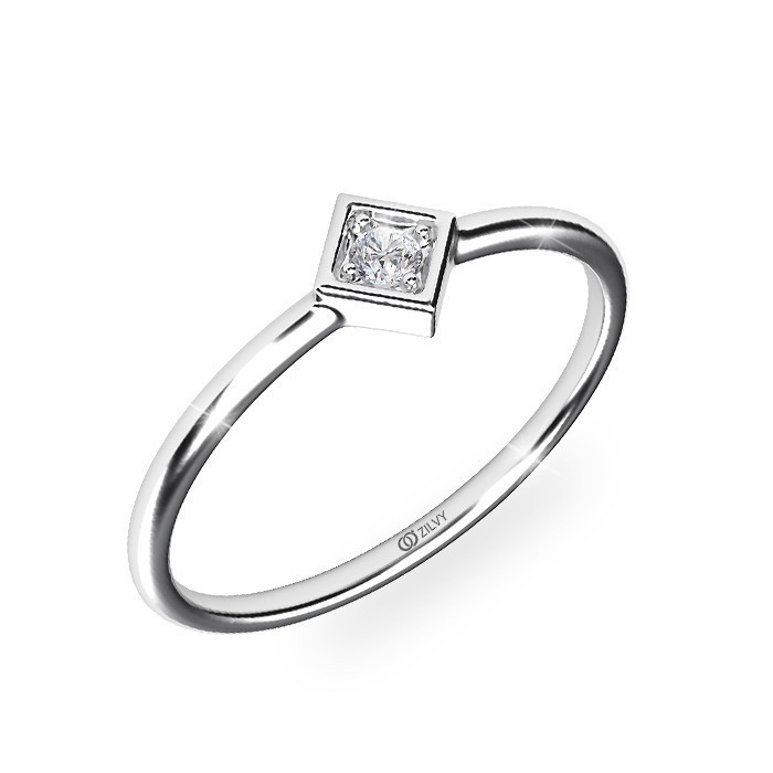 Zilvy Minimal Ring - แหวนหญิงเพชรน้ำร้อย 0.03 กะรัต (GR810)