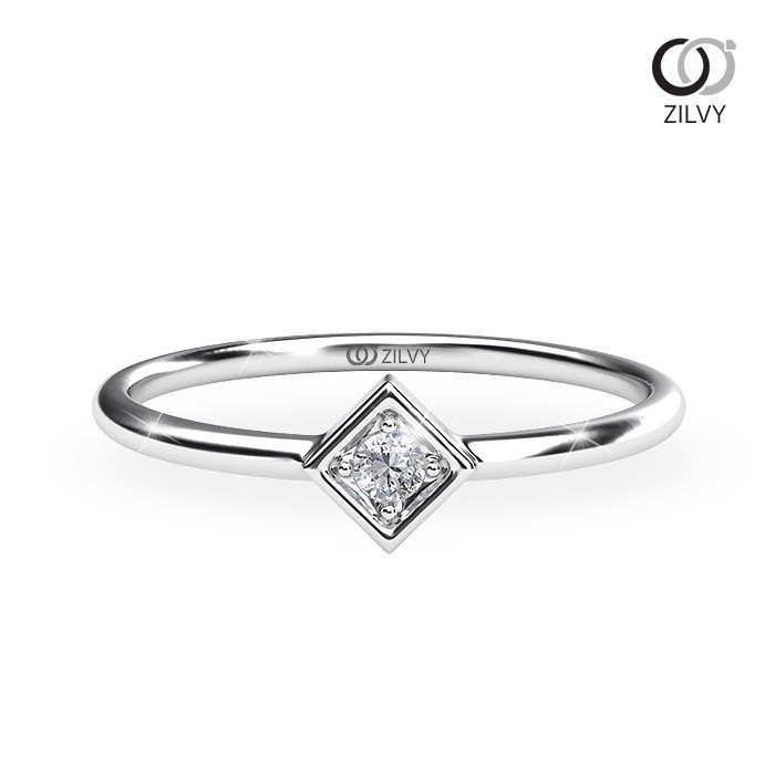 Zilvy Minimal Ring - แหวนหญิงเพชรน้ำร้อย 0.03 กะรัต (GR810)