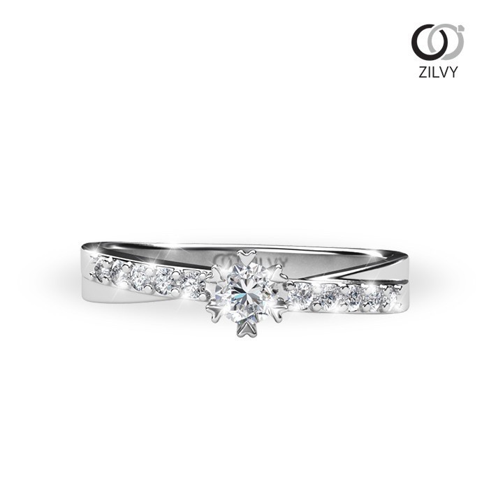 Zilvy - แหวนหญิงเพชรน้ำร้อย 0.24 กะรัต ตัวเรือน White Gold  (GR341)