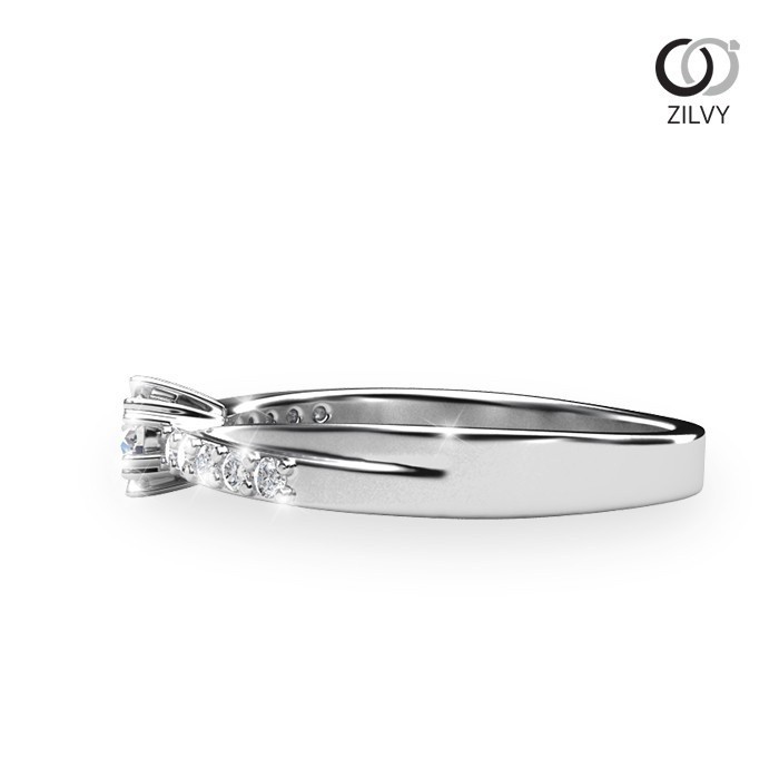 Zilvy - แหวนหญิงเพชรน้ำร้อย 0.24 กะรัต ตัวเรือน White Gold  (GR341)