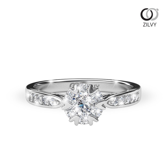 Zilvy - แหวนหญิงเพชรน้ำร้อย 0.42 กะรัต ตัวเรือน White Gold  (GR348)