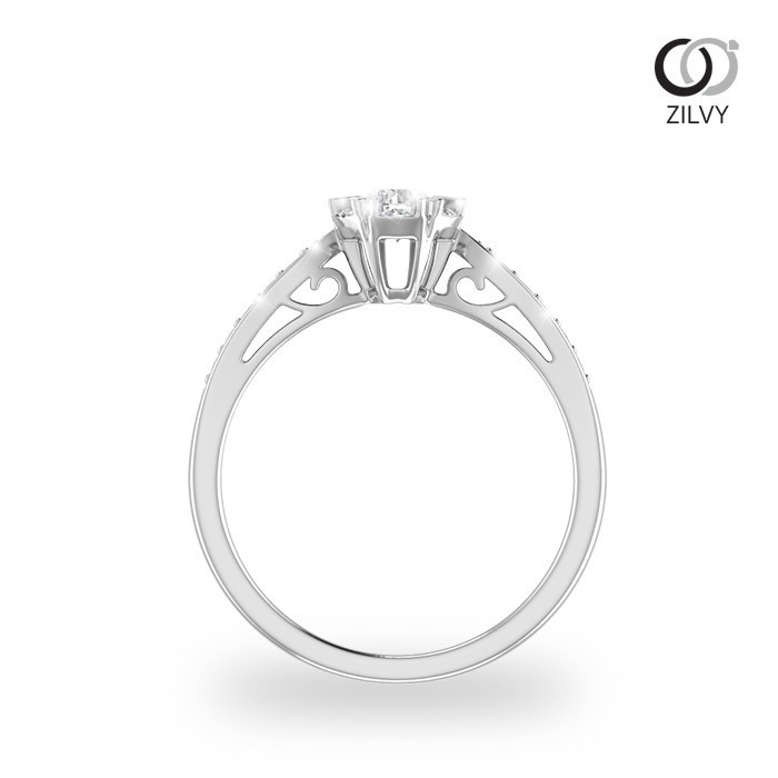 Zilvy - แหวนหญิงเพชรน้ำร้อย 0.42 กะรัต ตัวเรือน White Gold  (GR348)