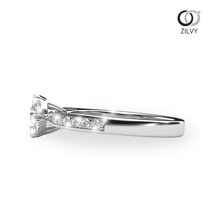 Zilvy - แหวนหญิงเพชรน้ำร้อย 0.42 กะรัต ตัวเรือน White Gold  (GR348)