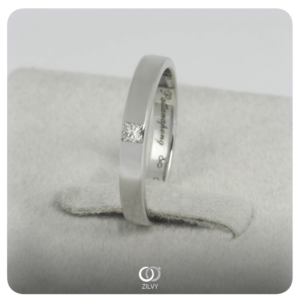 Zilvy - แหวนหญิงเพชรน้ำร้อย 0.42 กะรัต ตัวเรือน White Gold  (GR348)