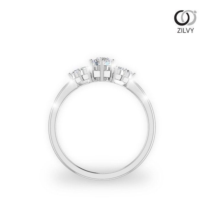 Zilvy แหวนเพชรผู้หญิง เพชรรวม 0.32 กะรัต color D (GR850)