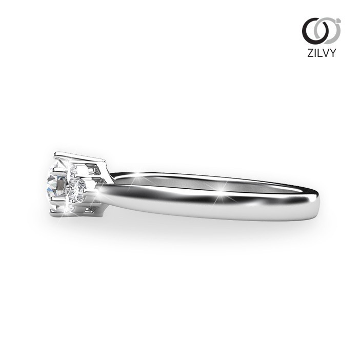 Zilvy แหวนเพชรผู้หญิง เพชรรวม 0.32 กะรัต color D (GR850)