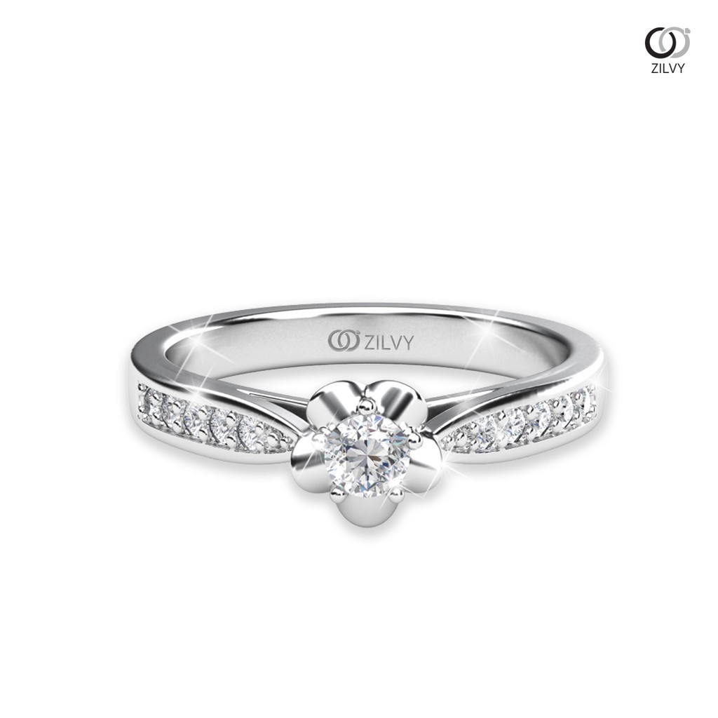 Zilvy - แหวนหญิงเพชรน้ำร้อย 0.20 กะรัต ตัวเรือน White Gold (GR875)