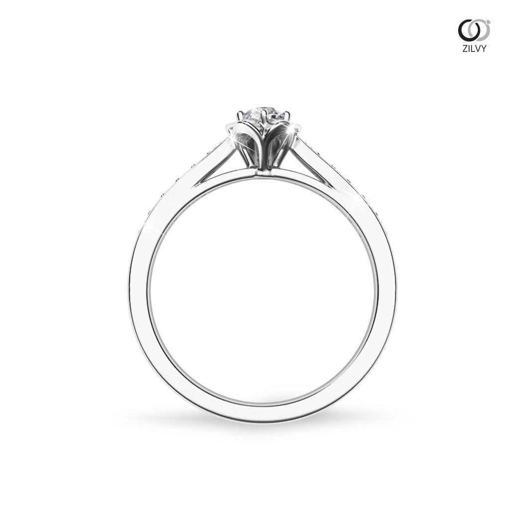 Zilvy - แหวนหญิงเพชรน้ำร้อย 0.20 กะรัต ตัวเรือน White Gold (GR875)