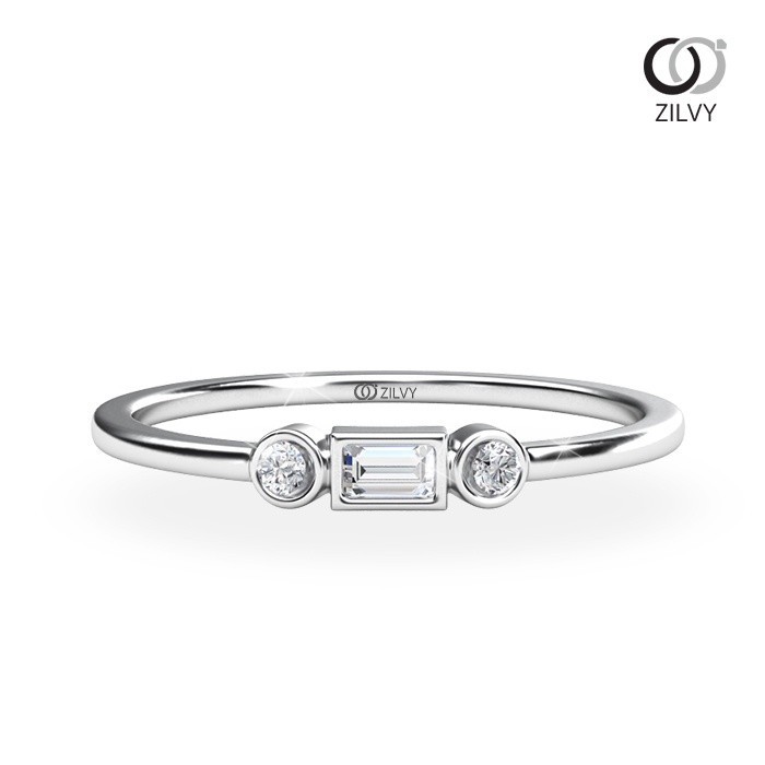 Zilvy Minimal Ring Malika - แหวนหญิงเพชรน้ำร้อย 0.09 กะรัต (GR803)