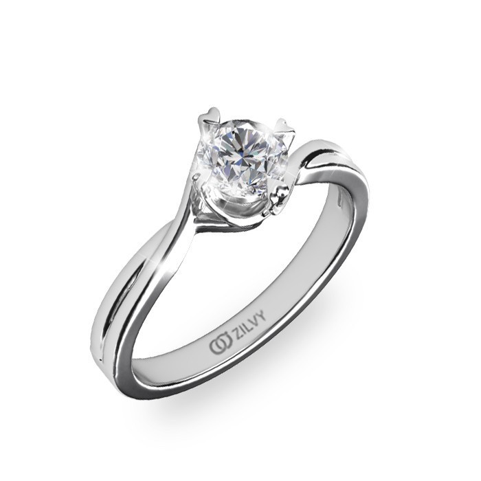 ZILVY - แหวนเพชร 0.20 กะรัต เพชรน้ำร้อย ตัวเรือน White Gold  (GR347)