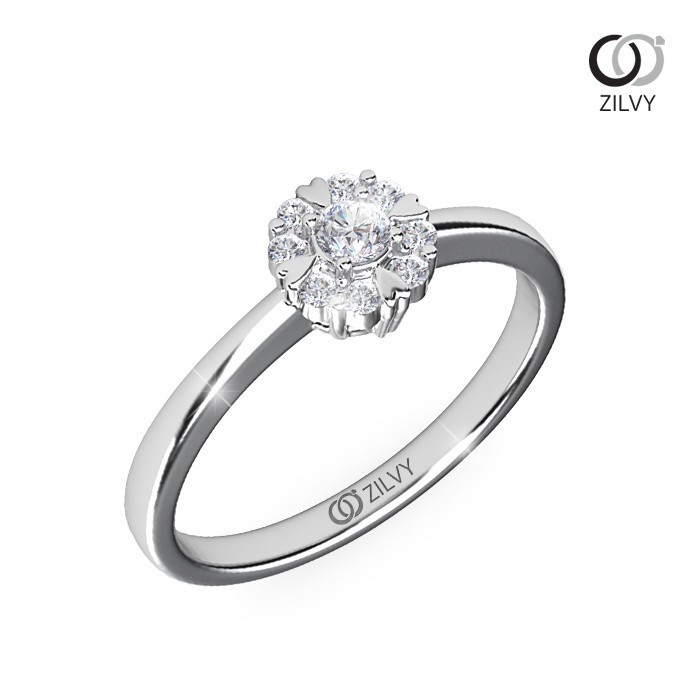 Zilvy - แหวนหญิงเพชรน้ำร้อย 0.18 กะรัต (GR1048)