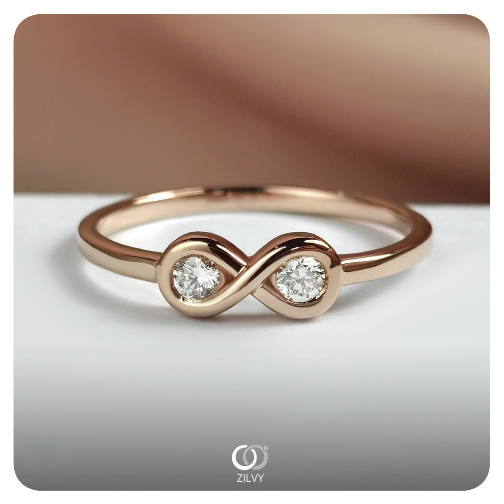 Zilvy Minimal Ring Nongbow - แหวนหญิงเพชรน้ำร้อย 0.06 กะรัต ตัวเรือนทองคำ (GR806)