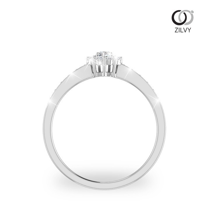 Zilvy แหวนเพชรผู้หญิง เพชรรวม 0.24 กะรัต color D (GR305)