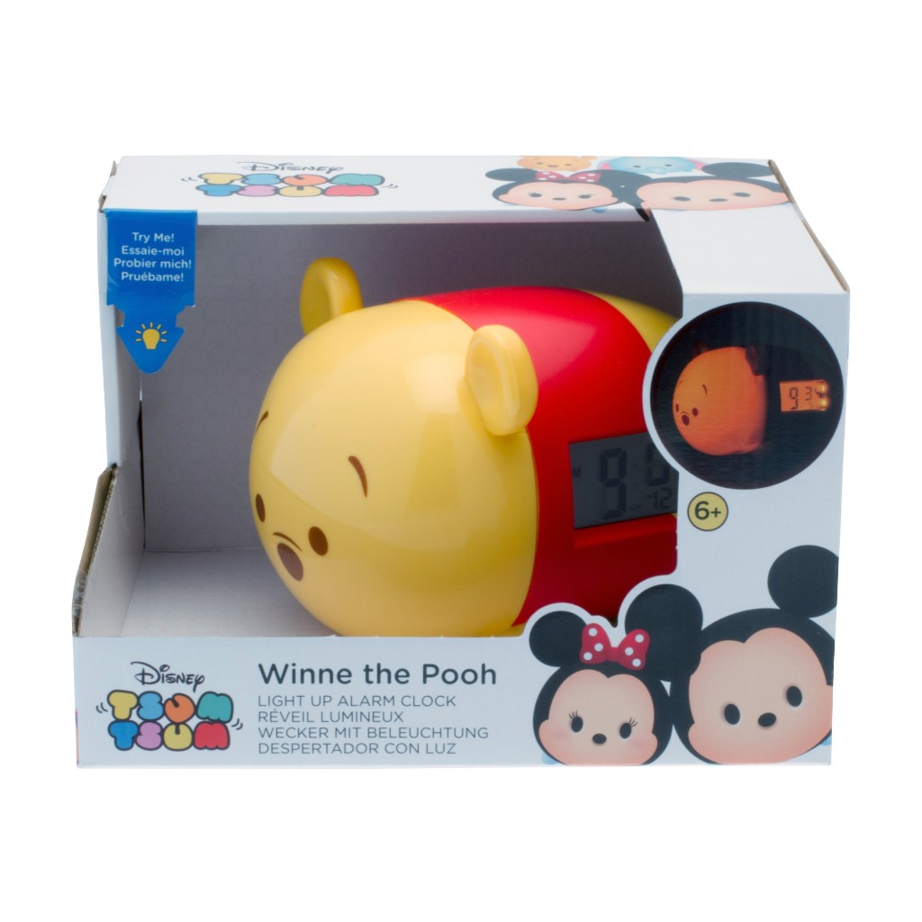 Disney นาฬิกาปลุก ดิสนี่ส์ หมีพูห์ แบบมีไฟ Tsum Tsum Winnie the Pooh  (7.5 นิ้ว) ลิขสิทธิ์แท้