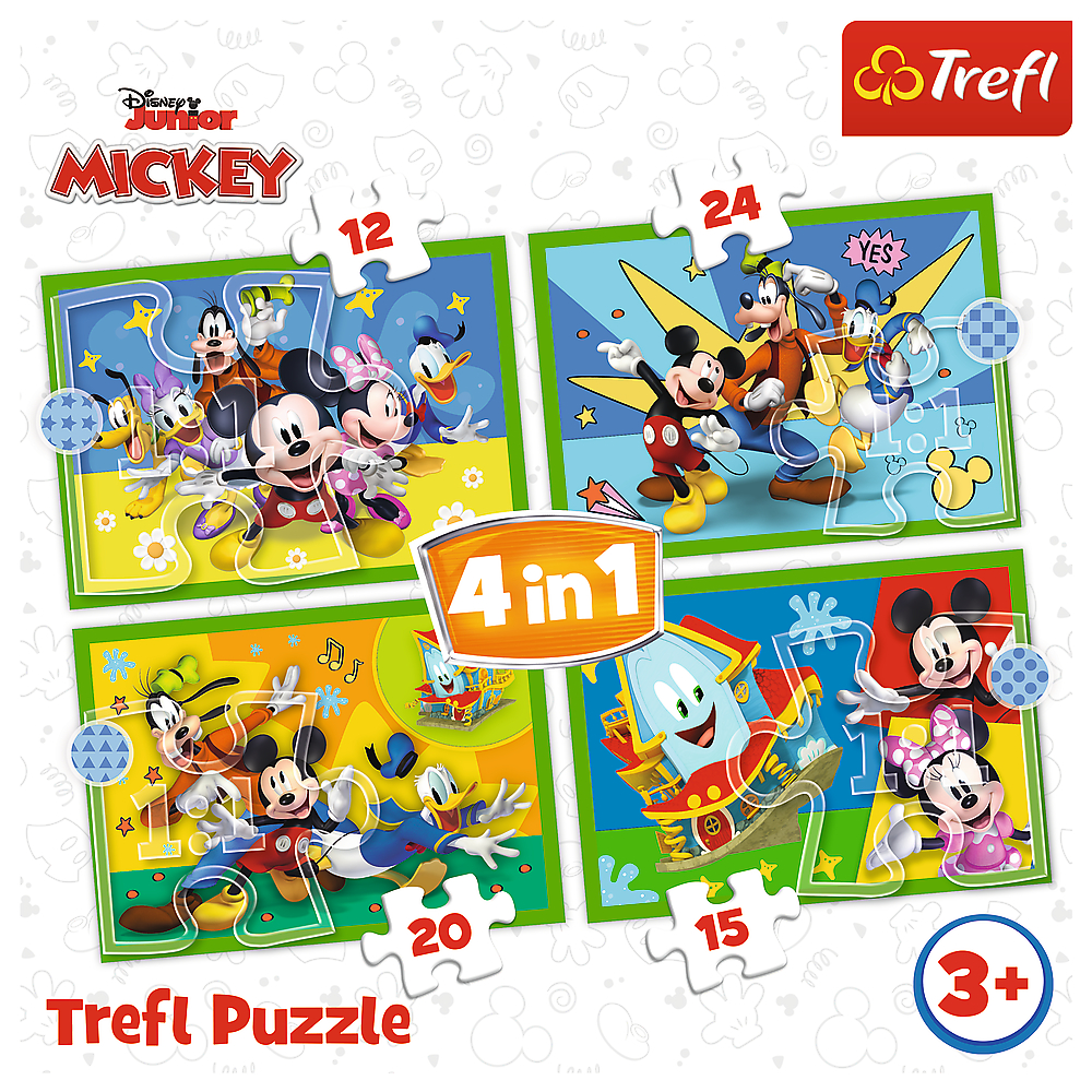 TREFL Jigsaw 4in1 จิ๊กซอว์เด็ก ลายการ์ตูน ดิสนี่ย์ 71 ชิ้น Disney Pony Mickey ของแท้ ผลิตและนำเข้าจากยุโรป(3ปี+)