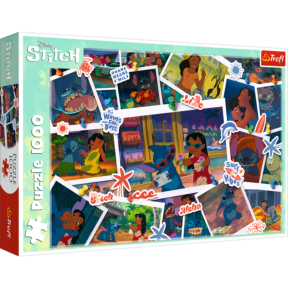 TREFL Jigsaw จิ๊กซอว์ ดิสนี่ย์ สติชท์ 1000 ชิ้น รุ่น Disney Lilo & Stitch Sweet Memories (68.3x48 cm.) ลิขสิทธิ์แท้