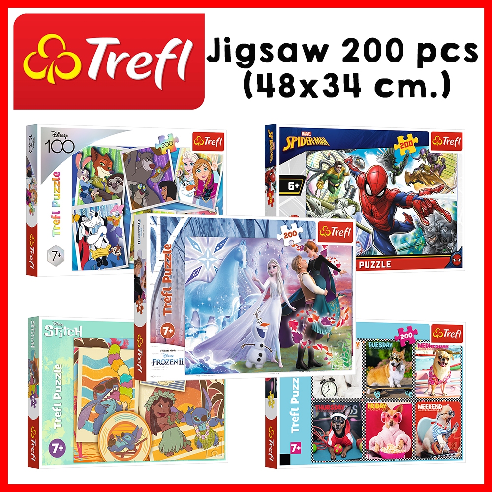TREFL Jigsaw จิ๊กซอว์เด็ก ดิสนี่ย์ 200 ชิ้น Disney Frozen Marvel ลิขสิทธิ์แท้ ผลิตและนำเข้าจากยุโรป (7ปี+)