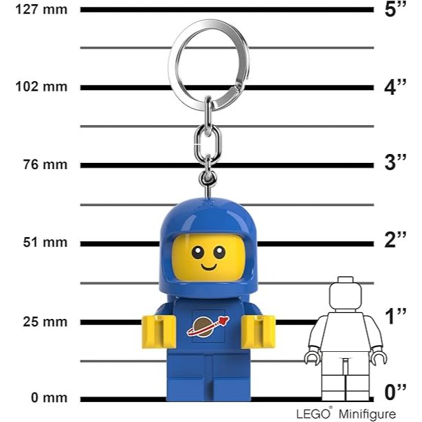 LEGO พวงกุญแจไฟฉาย เลโก้ คลาสสิก Space Baby Blue LED Keychain ลิขสิทธิ์แท้