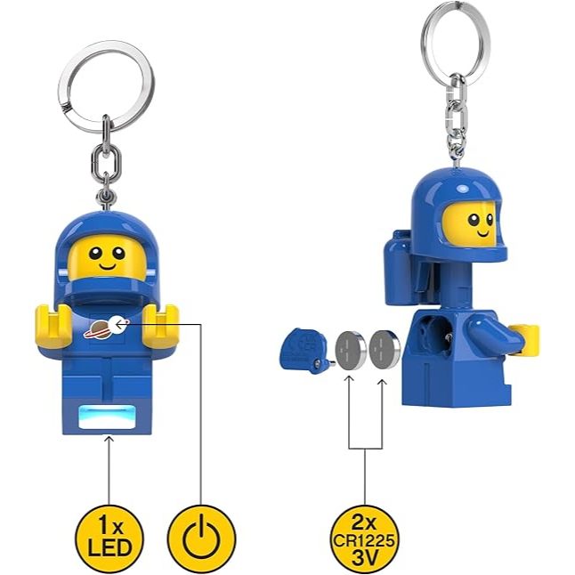 LEGO พวงกุญแจไฟฉาย เลโก้ คลาสสิก Space Baby Blue LED Keychain ลิขสิทธิ์แท้