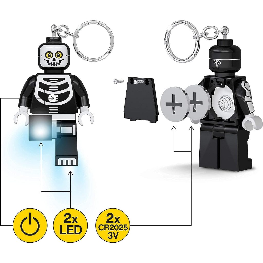 LEGO พวงกุญแจไฟฉาย เลโก้ คลาสสิก Monster Skeleton LED Keychain ลิขสิทธิ์แท้