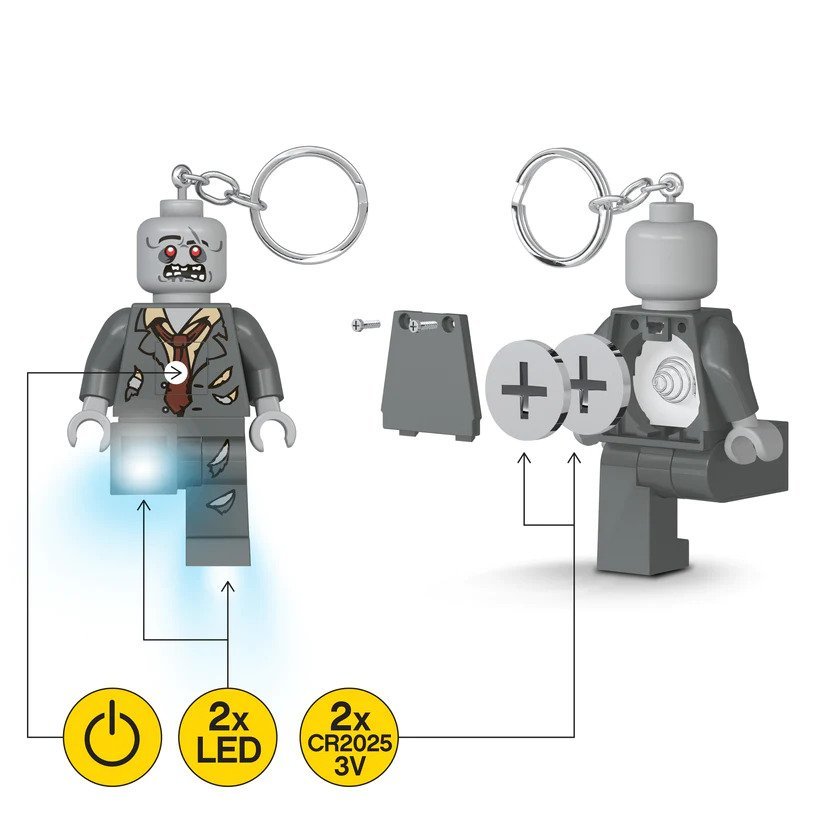 LEGO พวงกุญแจไฟฉาย เลโก้ คลาสสิก Monster Zombie LED Keychain ลิขสิทธิ์แท้