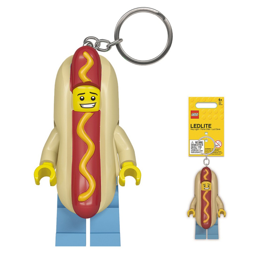 LEGO พวงกุญแจไฟฉาย เลโก้คลาสสิก ฮอทดอกแมน Hot Dog Man LED Keychain ลิขสิทธิ์แท้
