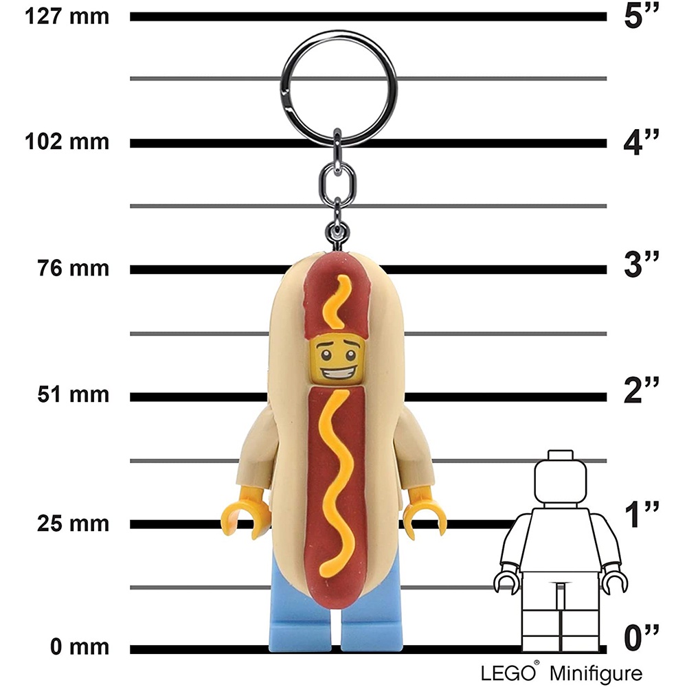 LEGO พวงกุญแจไฟฉาย เลโก้คลาสสิก ฮอทดอกแมน Hot Dog Man LED Keychain ลิขสิทธิ์แท้
