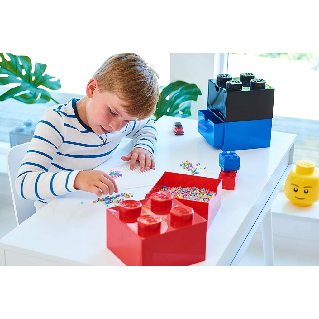 LEGO Desk Drawer Brick 4 BLACK กล่องลิ้นชักตั้งโต๊ะเลโก้ สีน้ำเงิน 16x16x12 cm.