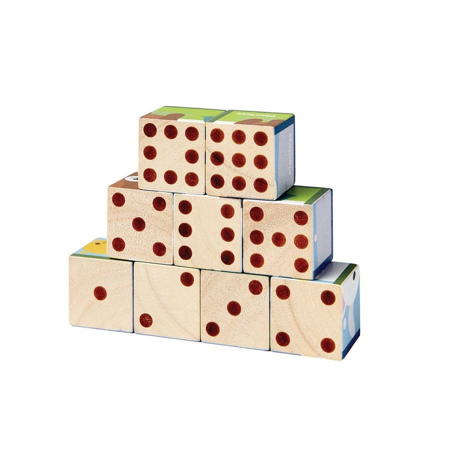 PlanToys ของเล่นไม้ แปลนทอยส์ จิ๊กซอว์ลูกบาศก์รูปสัตว์ Animal Puzzle Cubes (2y+)