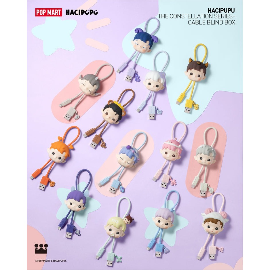 *พร้อมส่งจากไทย* POP MART HACIPUPU The Constellation Cable Blind Box for iphone กล่องสุ่มสายเคเบิ้ล ลุ้นซีเครท ของใหม่