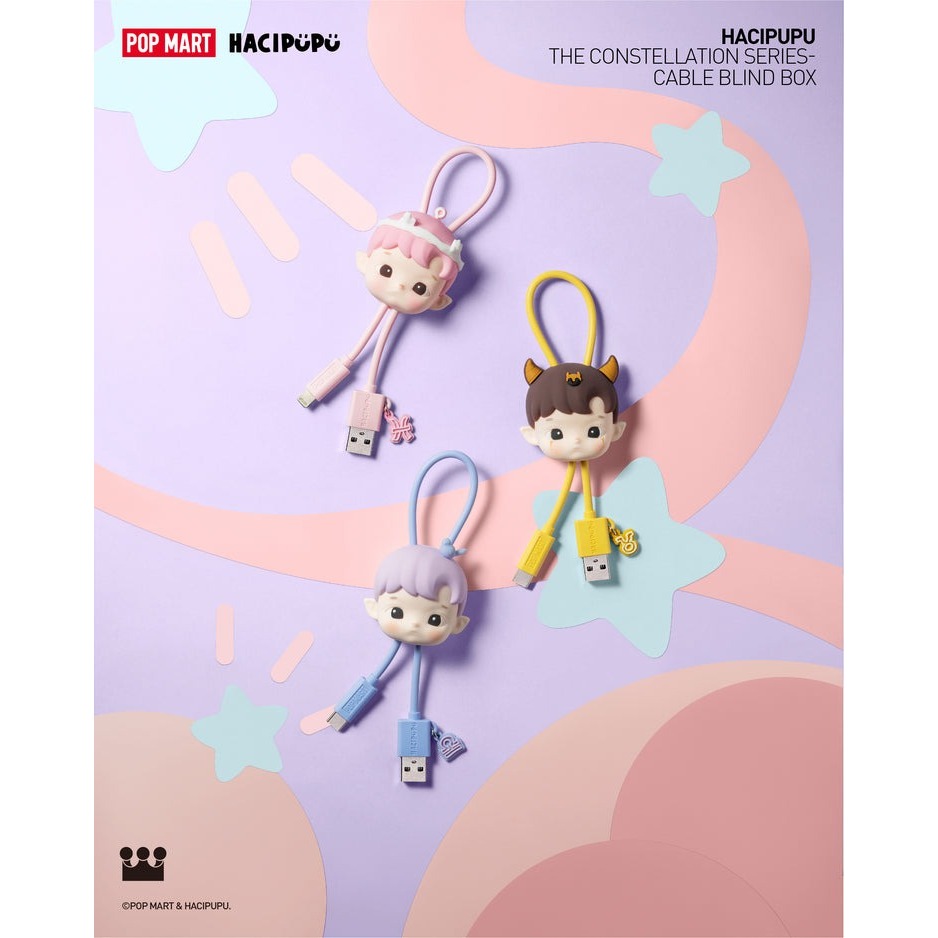 *พร้อมส่งจากไทย* POP MART HACIPUPU The Constellation Cable Blind Box for iphone กล่องสุ่มสายเคเบิ้ล ลุ้นซีเครท ของใหม่