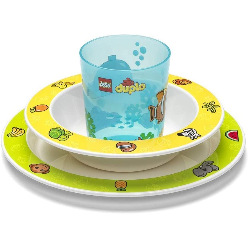 เซ็ท จานอาหารเด็ก เลโก้  และ แก้วน้ำเด็ก LEGO DUPLO Kids Tableware Set (3ชิ้น) ของแท้ 100%