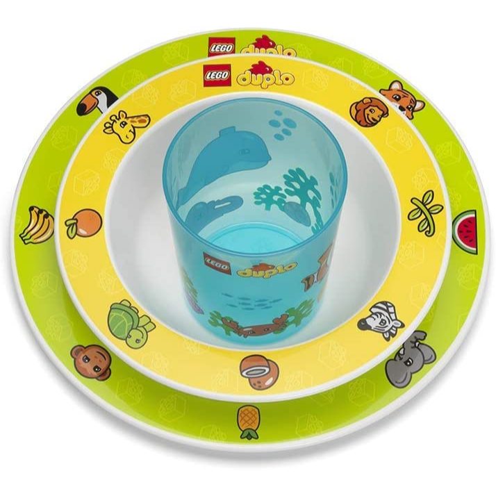 เซ็ท จานอาหารเด็ก เลโก้  และ แก้วน้ำเด็ก LEGO DUPLO Kids Tableware Set (3ชิ้น) ของแท้ 100%