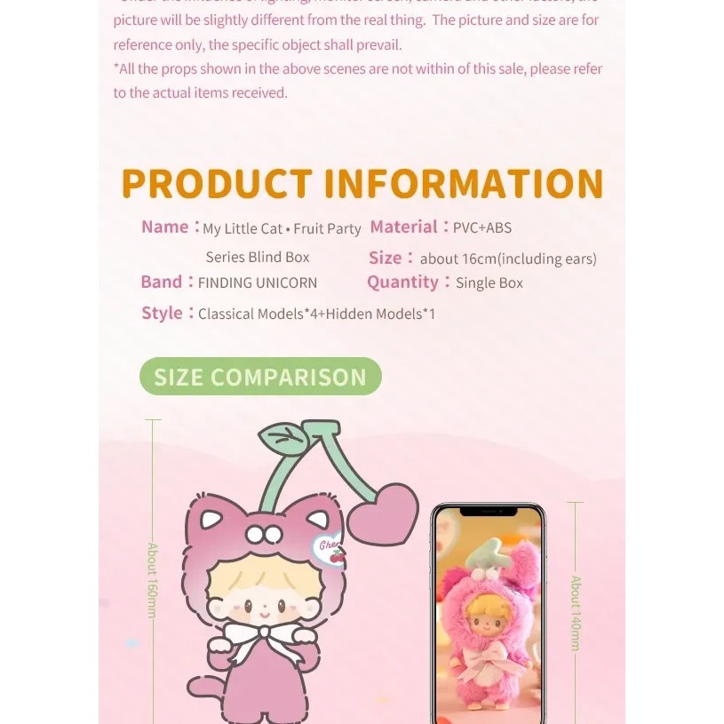 [พร้อมส่งจากไทย] พวงกุญแจ โซตอน FINDING UNICORN zZoton My Little Cat Fruit Party Series Blind Box ยังไม่แกะ ลุ้นซีเครท
