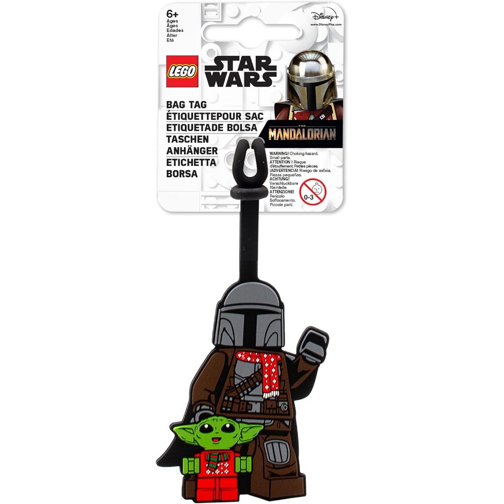 LEGO Bag Tag ป้ายติดกระเป๋า ป้ายห้อยกระเป๋า เลโก้ สตาร์สวอร์ส รุ่น Star Wars Holiday Mando & Grogu ลิขสิทธิ์แท้