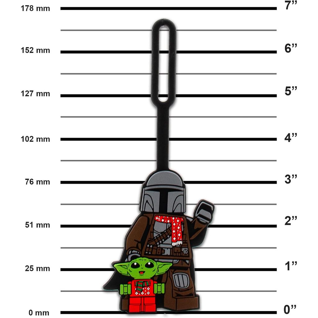 LEGO Bag Tag ป้ายติดกระเป๋า ป้ายห้อยกระเป๋า เลโก้ สตาร์สวอร์ส รุ่น Star Wars Holiday Mando & Grogu ลิขสิทธิ์แท้