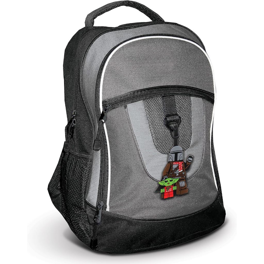 LEGO Bag Tag ป้ายติดกระเป๋า ป้ายห้อยกระเป๋า เลโก้ สตาร์สวอร์ส รุ่น Star Wars Holiday Mando & Grogu ลิขสิทธิ์แท้