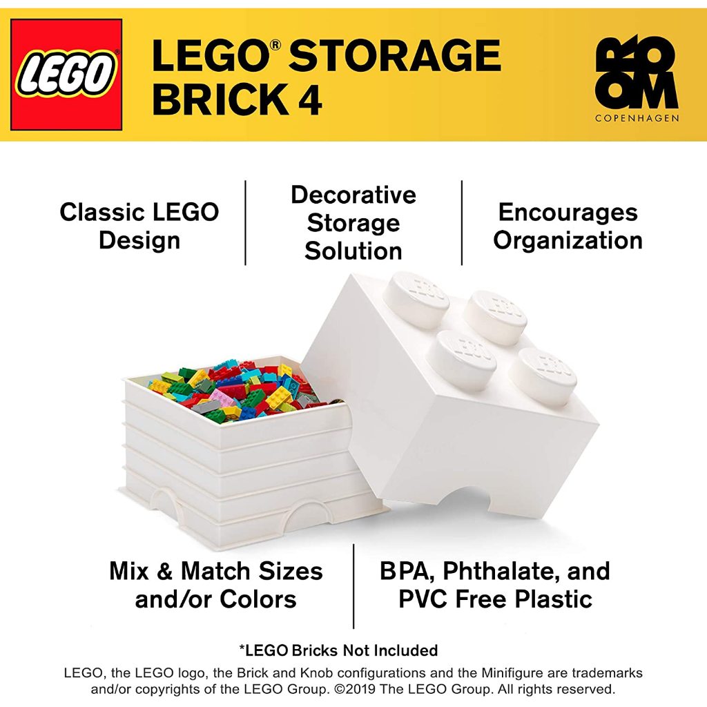 LEGO Storage Brick 4 White กล่องเลโก้ กล่องอเนกประสงค์ สีขาว 25x25x18 cm