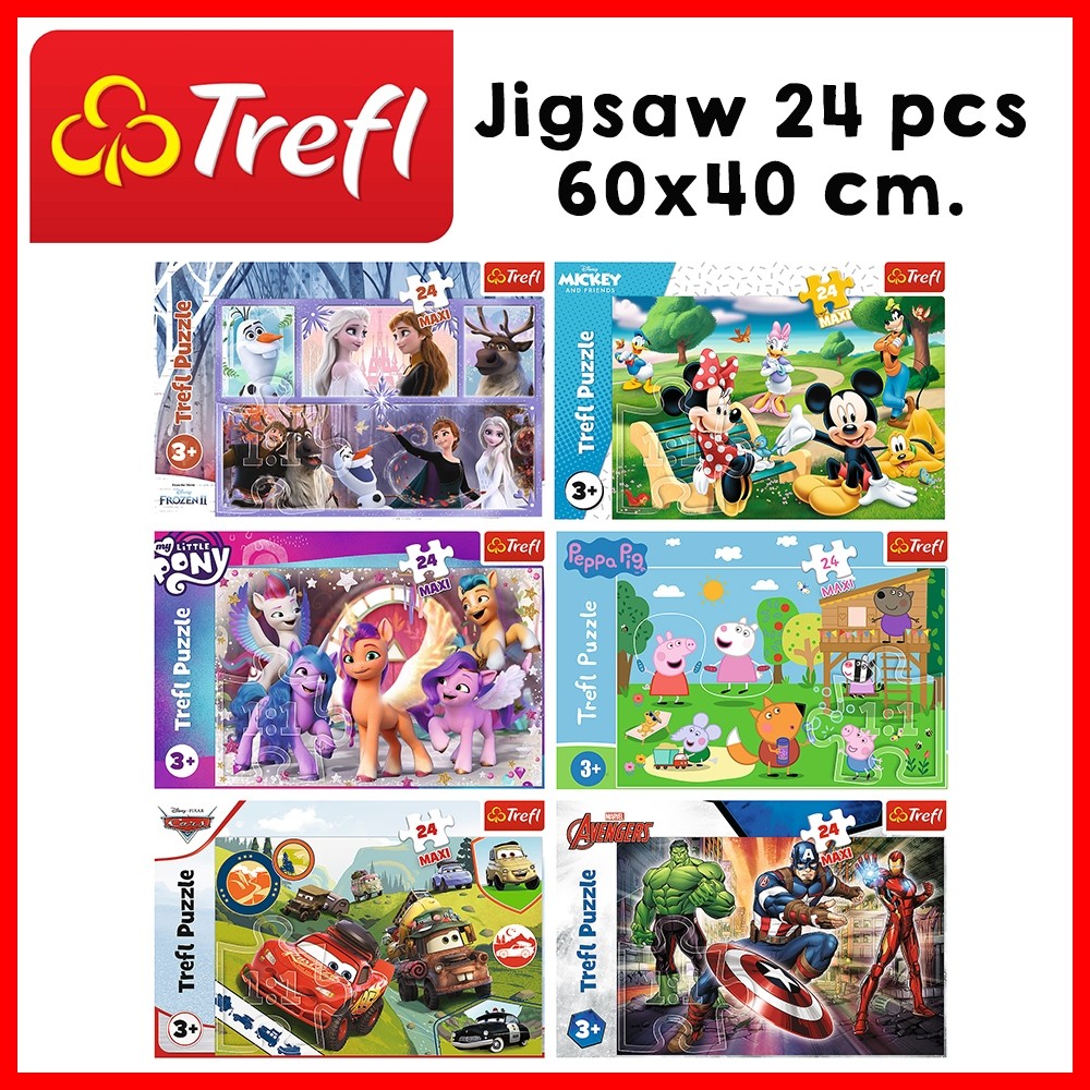 TREFL 24 Maxi Jigsaw จิ๊กซอว์เด็ก ขนาดใหญ่ สำหรับเด็กเล็ก 24 ชิ้น Disney Little Pony Peppa Pig (3ปี+) นำเข้าจากยุโรป