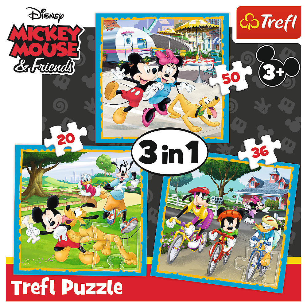 TREFL 3in1 Jigsaw จิ๊กซอว์เด็ก ลายดิสนี่ย์ 3in1 จำนวน 106 ชิ้น Disney Frozen Mickey (3ปี+) ของแท้
