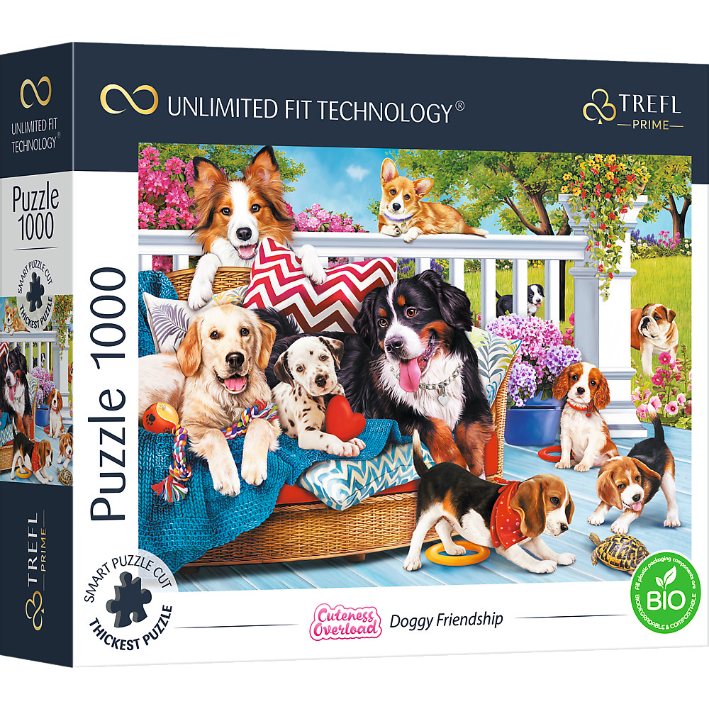 TREFL PRIME Jigsaw จิ๊กซอว์ 1000 ชิ้น รุ่น Doggy Friendship (68.3x48 cm.) นำเข้าจากยุโรป พร้อมส่ง