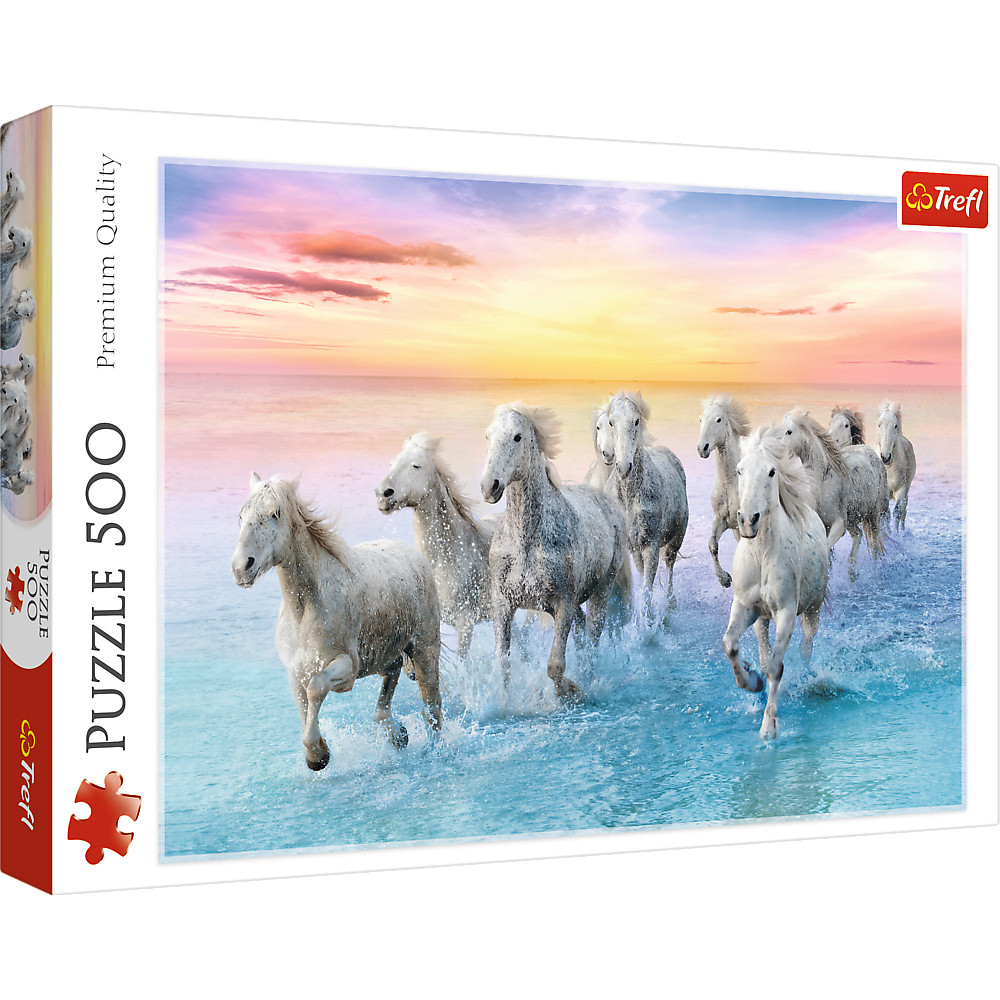 TREFL Jigsaw จิ๊กซอว์ จำนวน 500 ชิ้น รุ่น Galloping white horses (48x34 cm.) นำเข้าจากยุโรป พร้อมส่งทุกรายการ