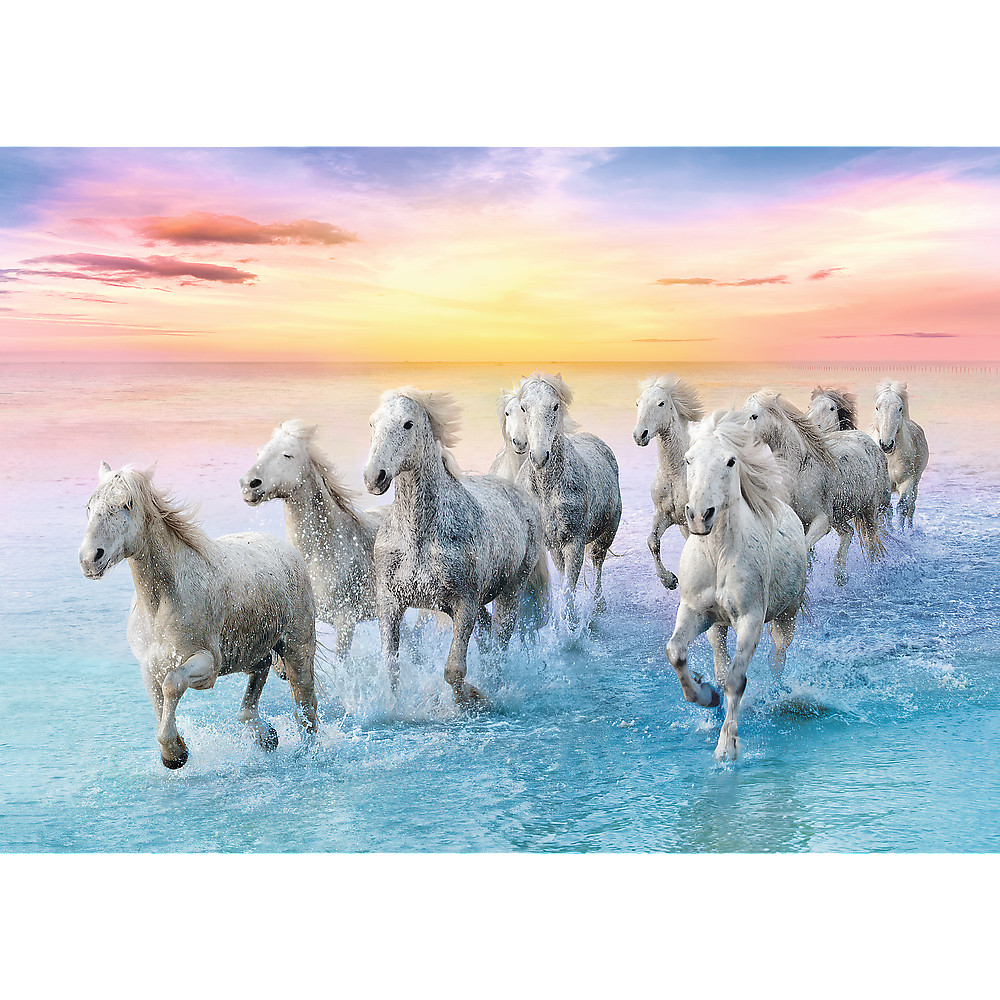 TREFL Jigsaw จิ๊กซอว์ จำนวน 500 ชิ้น รุ่น Galloping white horses (48x34 cm.) นำเข้าจากยุโรป พร้อมส่งทุกรายการ