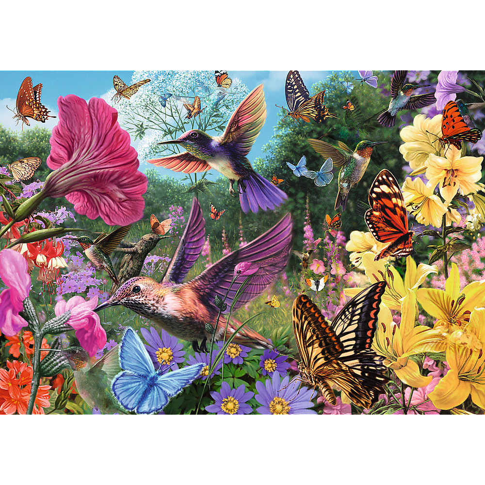 TREFL Premium Plus Jigsaw จิ๊กซอว์ 1000 ชิ้น รุ่น Hummingbird Garden (68.3x48 cm.) ผลิตและนำเข้าจากยุโรป