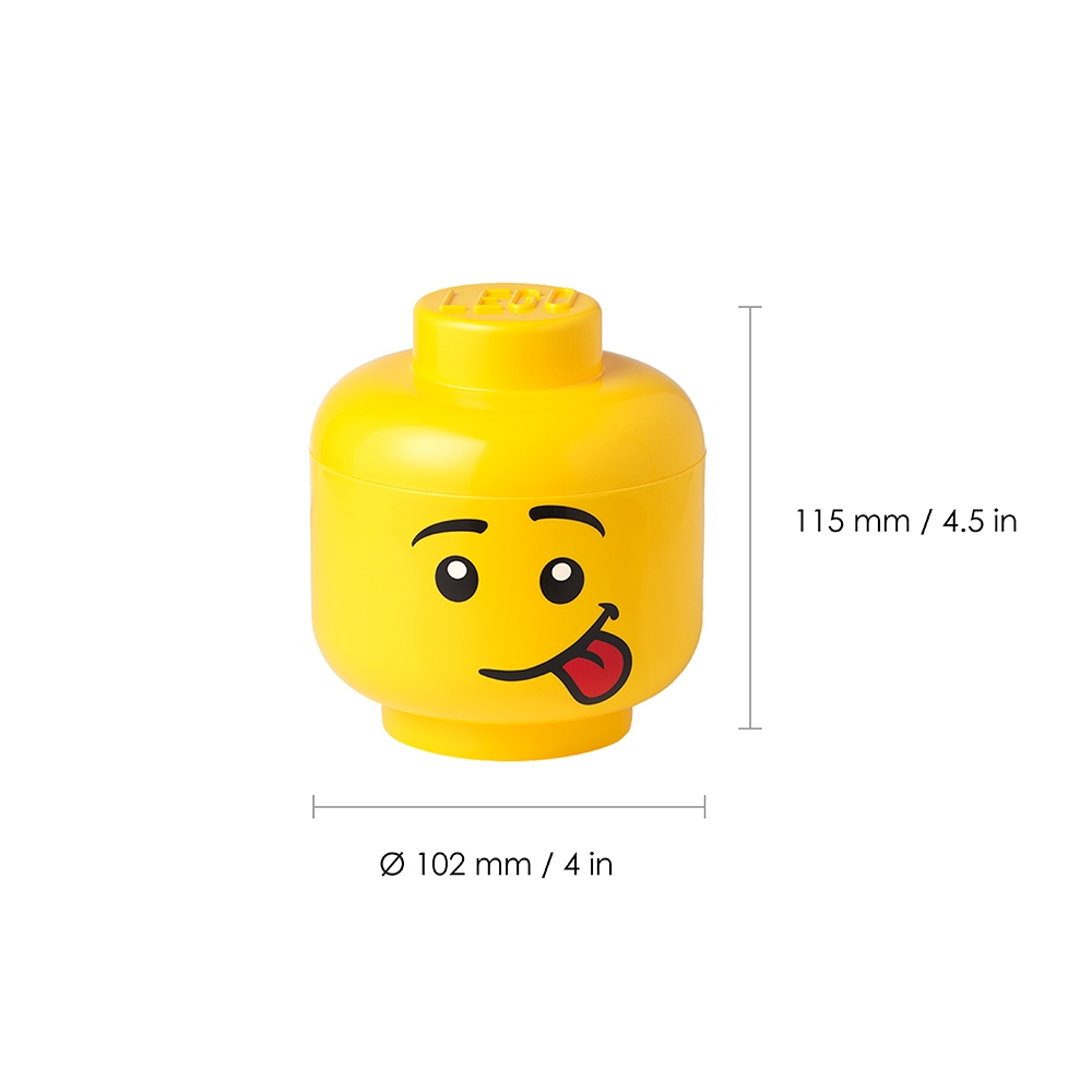 LEGO HEAD SILLY size mini กล่องเลโก้ กล่องอเนกประสงค์ กล่องหัวเลโก้ ขนาดมินิ 10x10x12 cm. ของแท้
