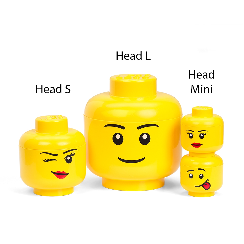 LEGO HEAD SILLY size mini กล่องเลโก้ กล่องอเนกประสงค์ กล่องหัวเลโก้ ขนาดมินิ 10x10x12 cm. ของแท้