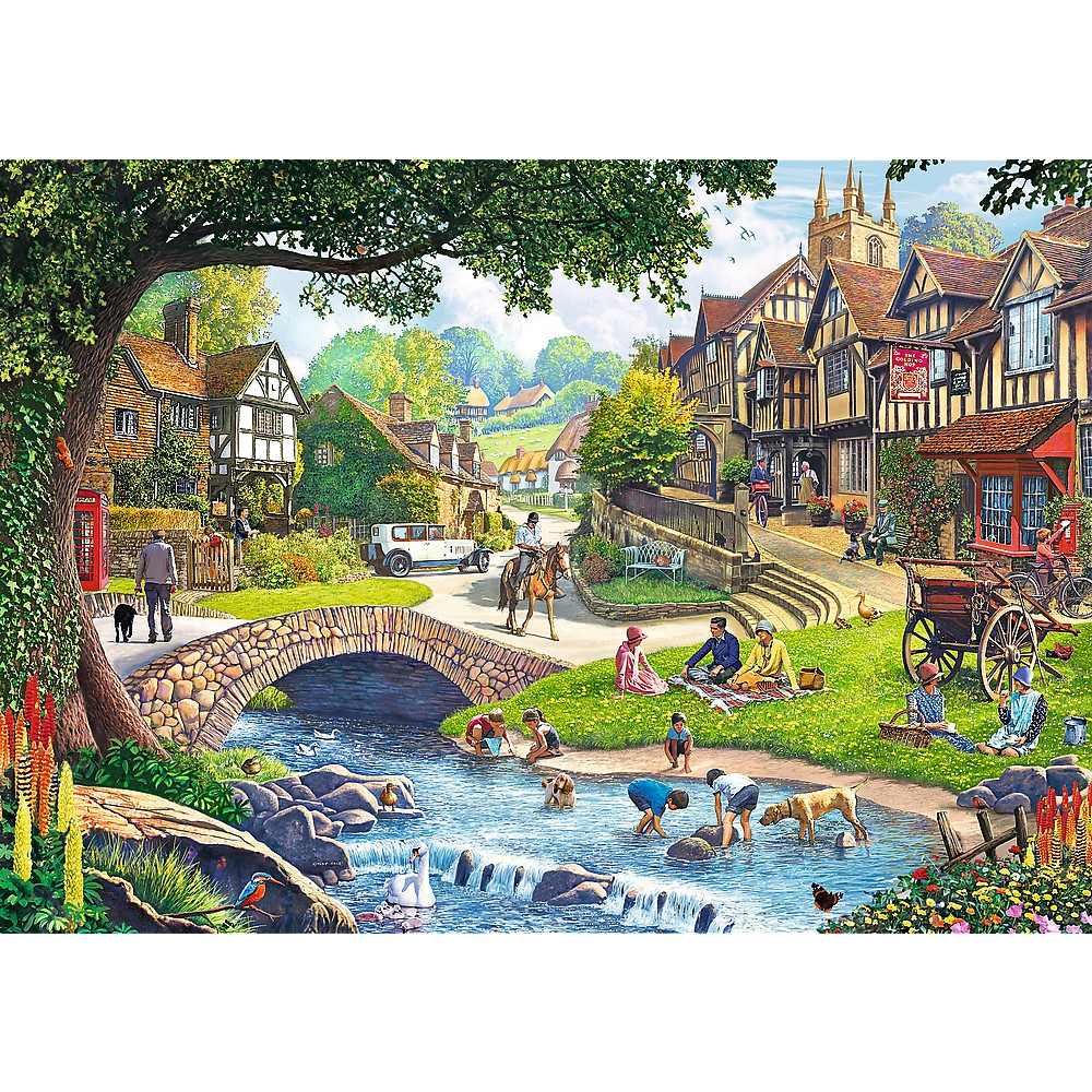 TREFL Premium Plus Jigsaw จิ๊กซอว์ 1000 ชิ้น (500ชิ้น 2 ภาพ) รุ่น Idyllic life (48x34 cm.) ผลิตและนำเข้าจากยุโรป