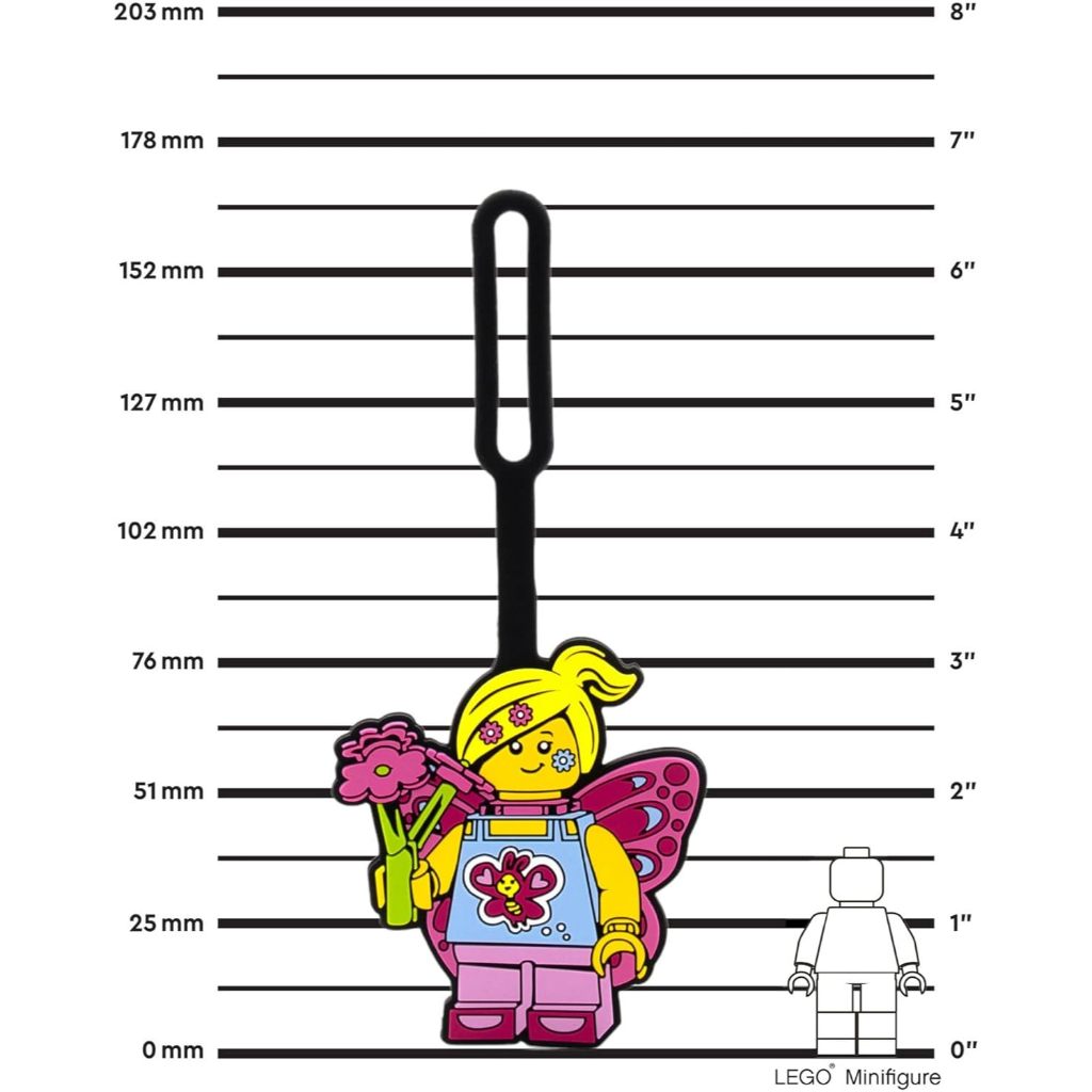 LEGO ป้ายติดกระเป๋าเลโก้ ป้ายห้อยกระเป๋าเดินทาง BUTTERFLY GIRL BAG TAG ลิขสิทธิ์แท้ 100%