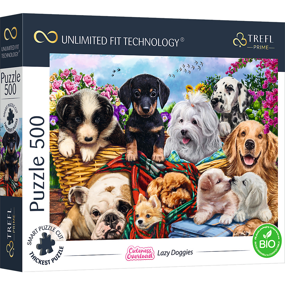 TREFL PRIME Jigsaw จิ๊กซอว์ จำนวน 500 ชิ้น รุ่น Lazy Doggies (48x34 cm.) นำเข้าจากยุโรป คุณภาพสูง พร้อมส่ง